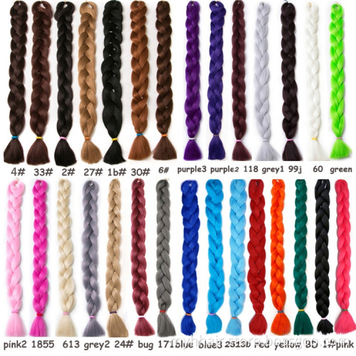 Braiding Hair Long Synthetic Heat Fiber braid 165g/piece pure color Jumbo Hair Extensions 82 inch Crochet braid